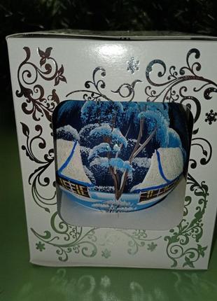 Різдвяна куля ручної роботи будиночок на озері+подарунок