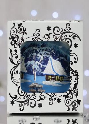 Різдвяна куля ручної роботи будиночок на озері+подарунок