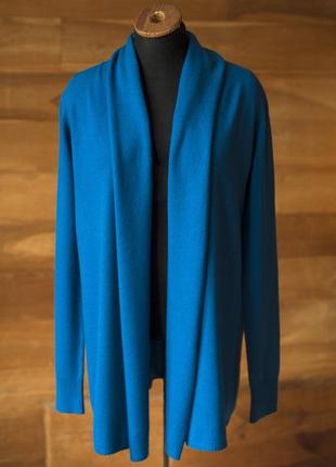 Синий кашемировый открытый женский кардиган bruce field, размер m