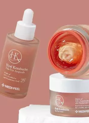 Набір засобів для обличчя medi-peel hyal kombucha tea-tox з комбучею