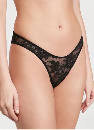 Трусики  мереживні  бразильана зі стразами victoria's secret вікторія сікрет оригінал