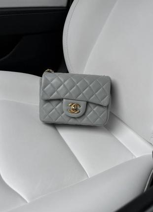 Сумка  шанель бомбочка стеганая брендовая серая