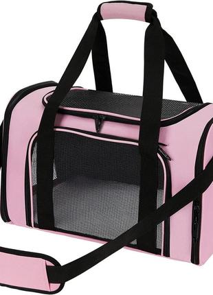 Сумка-переноска для котів і собак 42x28x28 см cosmopet cp-47 pink