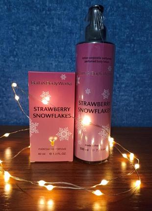 Парфюмированный набор bath &amp; body works strawberry snowflakes 🍓