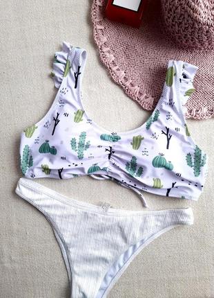 Белый верх купальника батал кактус beachsissi