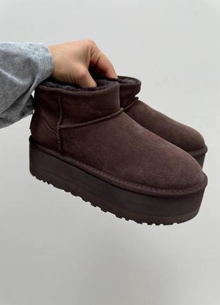 Угги ugg ultra mini platform chocolate brown