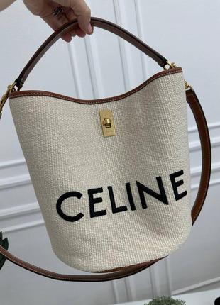 Сумка celine натуральная кожа и текстиль.