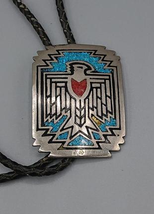 Винтажный Индийский галстук боло с инкрустацией птичкой галстук коренных жителей америкы индийцысток