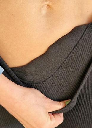 Теплі лосини в рубчик на флісі без пуш-ап