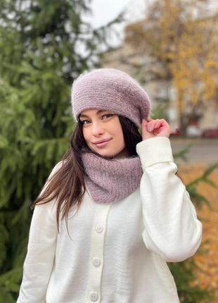 Берет жіночий ангора зима