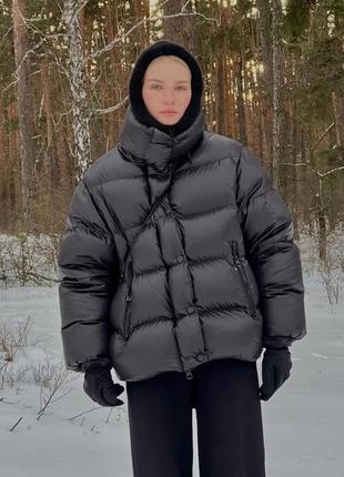 Натуральний пуховик пуфер black h&m premium 1111186003
