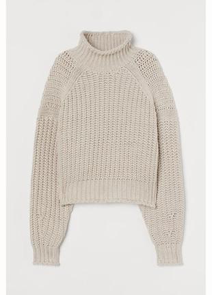 Молочний светр h&m з шерстю