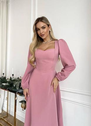 Сукня жіноча довга міді з декольте бордова коричнева біла чорна рожева нарядна святкова платя новорічна на новий рік на корпоратив гарна