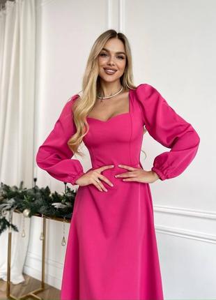 Сукня жіноча довга міді з декольте бордова коричнева біла чорна рожева нарядна святкова платя новорічна на новий рік на корпоратив гарна