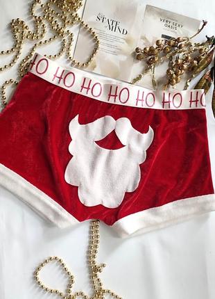 Мужские праздничные трусы боксерки f&f 
m-l новогодние бархатные вельветовые 
l-xl