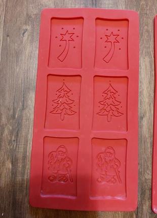 Силіконова форма для печива шоколаду новорічна7 фото