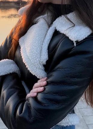 🖍демисезонная женская дубленка7 фото