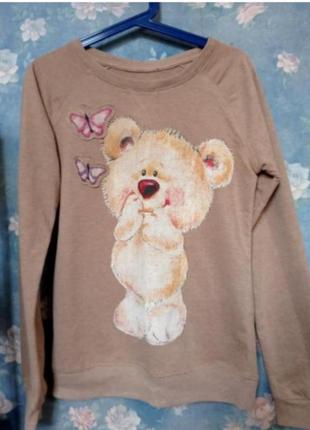 Свитшот медведик terranova свитшот teddy bear толстовка принт мишки