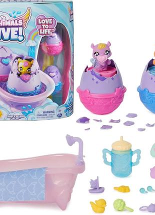 Hatchimals alive фигурка сюрприз в яйце с ванной измени цвет  make a splash