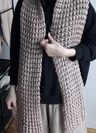 Вязаный теплый шарф