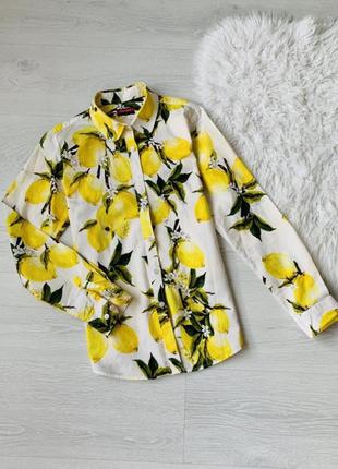 Классная яркая рубашка в лимоны🍋 коттон от dioufond