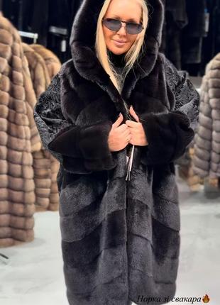 Норковая шуба с мехом свакара