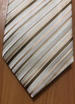 Галстук бежевый золотистый карамельный коричневый перламутровый серебристый  с переливом favourite