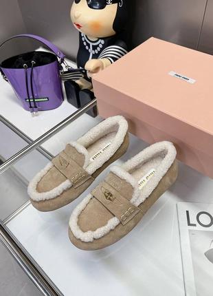 Лоферы miu 2way miu 2way овчина