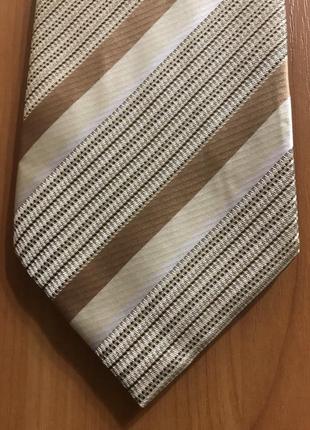 Галстук бежевый коричневый кофейный  белый   с переливом giorgio bosi