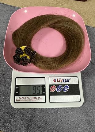 Натуральный волос славянка русый 55см 95 грамм 4500