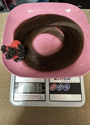 Натуральные волосы,.славянка темно русый 55 см 75 грамм 4000