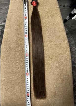 Натуральные волосы,.славянка темно русый 55 см 75 грамм 4000