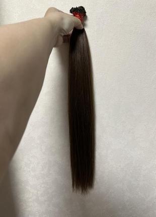 Натуральные волосы,.славянка темно русый 55 см 75 грамм 4000
