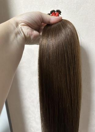 Натуральные волосы,.славянка темно русый 55 см 75 грамм 4000