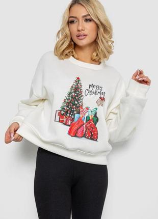 Батник жіночі на флісі з новорічними принтом