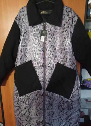 Зимний пуховик батал пальто на об 142см