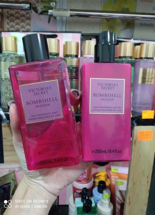 Набор мист и лосьон victoria`s secret bombshell passion