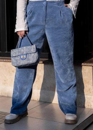 Брюки женские из трикотажного вельвета