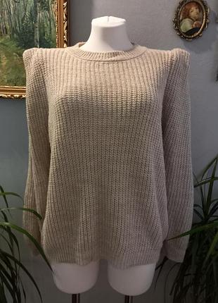 Свитер шерсть имталия пышные рукава oversize