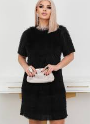 Черное платье травка р.40