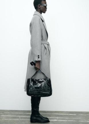 Трендовое серое пальто zara жакет hm mango massimo dutti ivina marsego