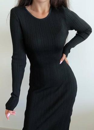 Платье миди в рубчик хлопок4 фото