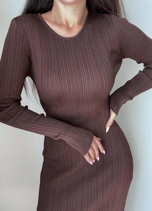 Платье миди в рубчик хлопок7 фото