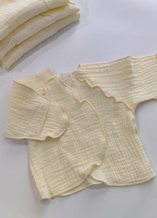 Муслиновые распашонки, ручка открытая/закрытая$6382)