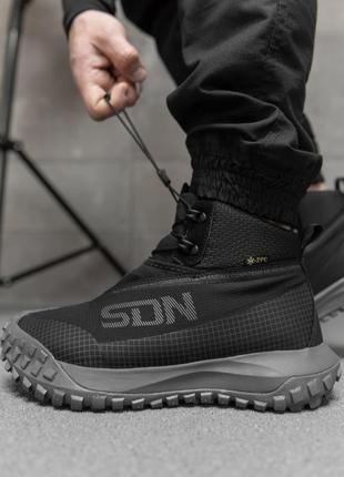Зимние мужские термо кроссовки 1968r black/grey