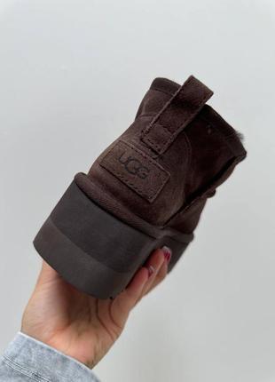 Угги угги ugg натуральная замша утолщенная подошва шоколад коричневые натуральная замша