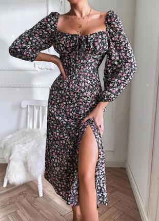 Распродажа платье prettylittlething миди с завязкой и разрезом