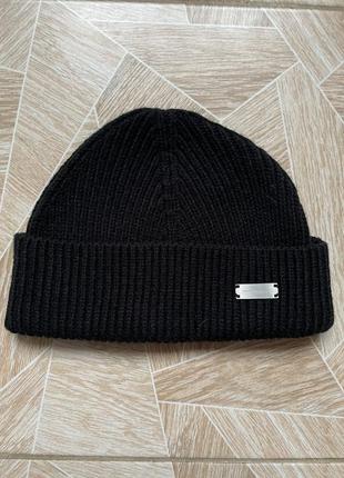 Шапка бини rare y2k heliot emil beanie cotton hat black designer avant garde streeteear