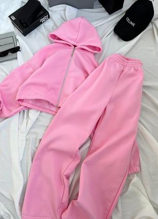 Костюм oversize : кофта + джоггери на затяжках