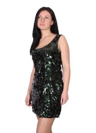 💚💚💚шикарное изумрудное брендовое туника, платье в пайетках